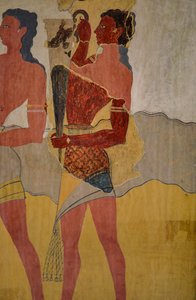Rekonstrukcja fresku procesji autorstwa Minoan