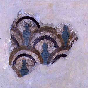 Spiralny pas i kwiaty z Knossos na Krecie, ok. 1500 pne (fresk) autorstwa Minoan