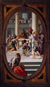 Płomień ołtarza przypadkowo zapala włosy Lavinii podczas jej małżeństwa z Enee (Painting