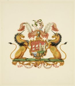 Ramiona miasta Bristol, ok. 1830 (ołówek i papier akwarelowy) autorstwa Miss (attr.to) Braikenridge