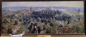 Wojna rosyjsko-turecka: Bitwa pod Gornym Dubnikiem 24 października 1877 (bitwa pod Gorni Dubnik 24 października 1877). Obraz Mitrofana Borisowicza Grekowa (1882-1934), olej na płótnie