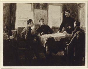 Józef Stalin w wagonie sztabowym w Carycynie, rosyjska wojna domowa
