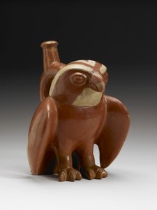 Hawk Vessel, 200-450 AD (ceramiczne z poślizgiem) autorstwa Moche Moche