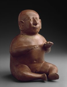 Naczynie z wizerunkiem siedzącej kobiety autorstwa Moche Moche