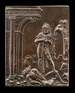 Herkules triumfujący nad Anteuszem, koniec XV - początek XVI wieku. autorstwa Moderno