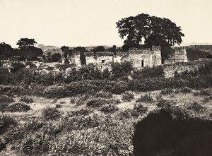 Budowanie imperium w epoce faszystowskiej: Zamek króla Fasiladasa w Gondar, Etiopia, 09.05.1936 (zdjęcie czarno-białe) autorstwa Modestino Baldinetti