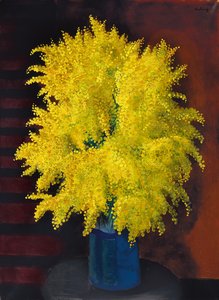 Bukiet mimozy, ok. 1930 (olej na płótnie) autorstwa Moise Kisling
