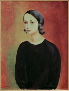 Dziewczyna w czarnej bluzce autorstwa Moise Kisling