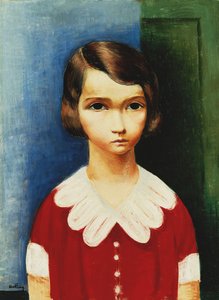 Dziewczyna w czerwonej koszuli autorstwa Moise Kisling