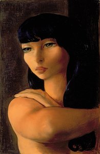 Mała Brunetka, ok. 1930 (olej na płótnie) autorstwa Moise Kisling