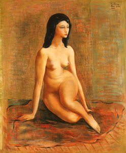 Nude Sitting; Nu Assis autorstwa Moise Kisling