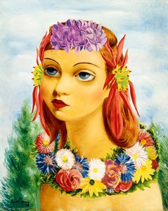 Kobieta z kwiatami autorstwa Moise Kisling