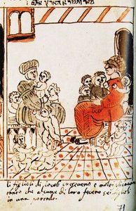 Pomnożenie Izraelitów w Egipcie. Codex Choumach Picture Pięcioksiąg Mojżesza dal C autorstwa Moise del Castellazzo