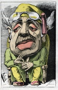 Alegoria rogacza w XIX wieku w „Le Trombinoscope” Touchatout, rysunek B. Molocha z 1882 (1849-1909). Prywatna kolekcja.