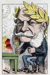 Portret Wilhelma I (1797-1888), króla pruskiego i cesarza Niemiec w „Tombinoskopie” Touchatout, karykatura B. Molocha z 1882 (1849-1909). Prywatna kolekcja. autorstwa Moloch