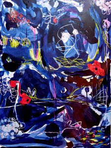Dynamiczny niebieski abstrakt