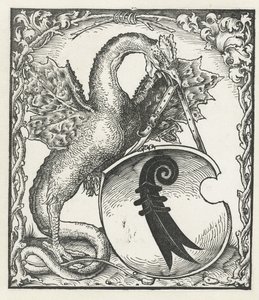 Smok z herbem Bazylei autorstwa Monogrammist DS (graveur) (attributed to)