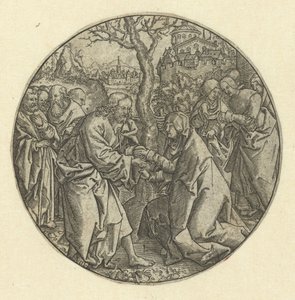 Chrystus żegna się z Maryją autorstwa Monogrammist L (graveur, Nederland)
