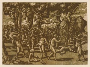 Putti grający według Rafaela, 1544. autorstwa Monogrammist NDB