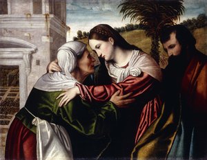 Nawiedzenie Matki Boskiej autorstwa Moretto da Brescia