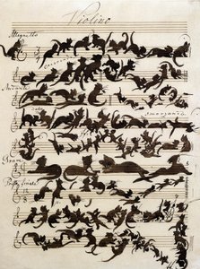 Symfonia kota (Die Katzensymphony) rysunek Moritza von Schwinda z 1868 r. Staatliche Kunsthalle Karlsruhe.