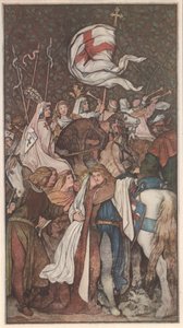 Ludwik Święty żegna się ze swoją żoną Elisabeth autorstwa Moritz Ludwig von Schwind