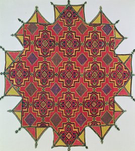 Tkanina z geometrycznym wzorem (haft) autorstwa Moroccan School