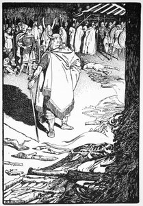 „Wyjdź, Gospodyni”, zawołała Flosi do Bergthory, 1913