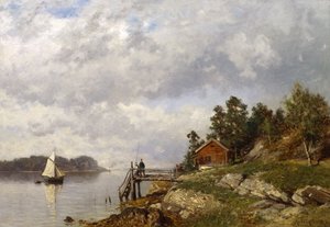 Z Larkollen (olej na płótnie) autorstwa Morten Muller