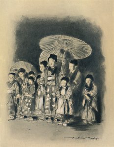 „Dzieci oglądające sztukę”, 1903 autorstwa Mortimer L Menpes