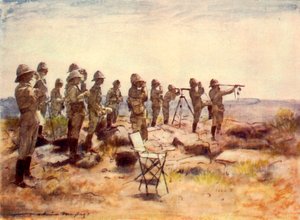 „Lord Roberts i sztab obserwujący bitwę pod Osfontein”, 1900, 1901.