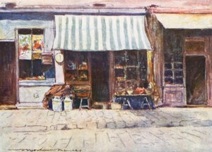 Cremerie na Rue St Honore autorstwa Mortimer Ludington Menpes