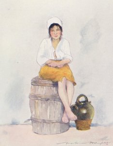 Mały nosidełko na wodę (kolorowa litografia) autorstwa Mortimer Ludington Menpes
