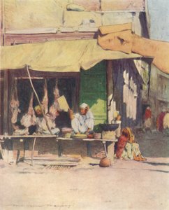 Sklep mięsny w Peshawur, 1905 autorstwa Mortimer Ludington Menpes
