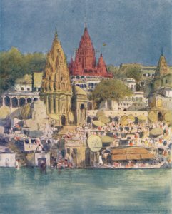 Festiwal rzeczny w Benares, 1905 autorstwa Mortimer Ludington Menpes