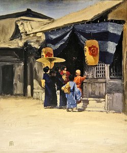 Pierwsza wizyta noworodka w jego świątyni opiekuńczej autorstwa Mortimer Ludington Menpes