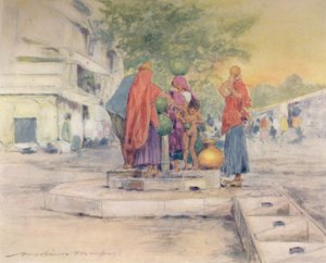 Przy fontannie, Jeypore, 1905 autorstwa Mortimer Ludington Menpes