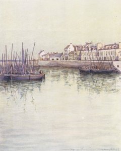 Port Concarneau (kolorowa litografia) autorstwa Mortimer Ludington Menpes