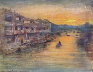 Nad Wielkim Kanałem, Osaka, ok. 1887, 1901 autorstwa Mortimer Ludington Menpes