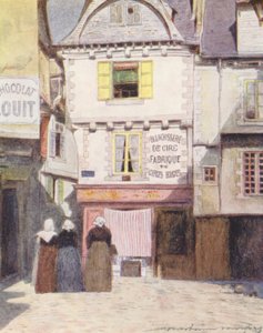 Place Henri Quatre, Vannes (kolorowa litografia) autorstwa Mortimer Ludington Menpes