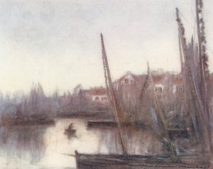 Flota sardynek, Concarneau (kolorowa litografia) autorstwa Mortimer Ludington Menpes