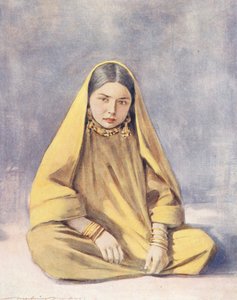 Dzieci świata: Cashmere, A Stolid Sitter (kolorowa litografia) autorstwa Mortimer Ludington Menpes