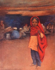 Dzieci świata: Indianin, Koniec dnia (kolorowa litografia) autorstwa Mortimer Ludington Menpes