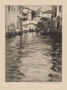 Odbicia, Wenecja (Most Luciano, Canal Grande) autorstwa Mortimer Menpes