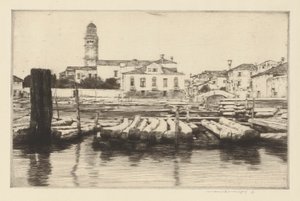 Drewniany brzeg Brenta autorstwa Mortimer Menpes