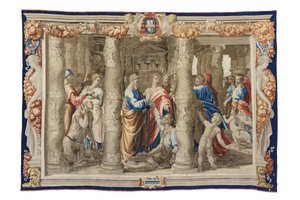 Święty Piotr uzdrawia kalekę, ok. 1630 (gobelin na rycinach Rafaela) autorstwa Mortlake Tapestry Manufactory