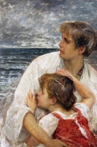 Äitiys, kirjoittanut Mose Bianchi (1840-1904), öljy levylle, 75x49,5 cm kiillotus