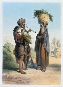 Fellah mężczyzna i kobieta, 1848 autorstwa Mouilleron