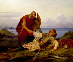 Hjalmar żegna się z Örvarem-Oddrem po bitwie pod Samsø w 1866 roku.