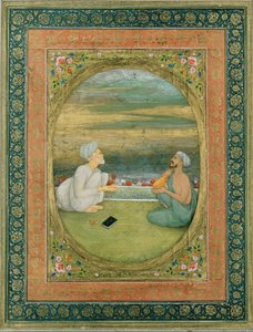 Mułła i muzyk, ok. 1640-1650 autorstwa Mughal School